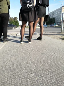 Legs in Black Pantyhose Street Creepshot