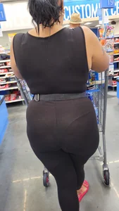 THICK Big Ass Latina Milf In See Through Black Leggings