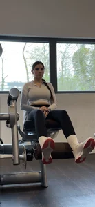 Very Hot GYM Girl with Huge Tits and big Ass looking into Camera