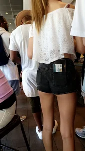 Teens in shorts shorts…tiny butt cheeks