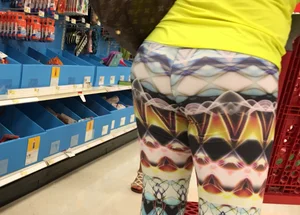 Milf shopping at Target in patterned leggings