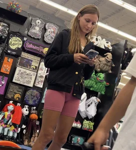 Slim and tight in pink shorts