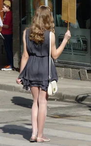 Hot Legs in Flats and Pantyhose Street Candid