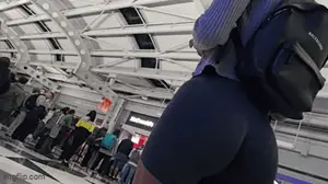 Hot Ass Latina Girl in Grey Biker Shorts (GIFS)