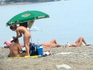 Nude beach and topless girls