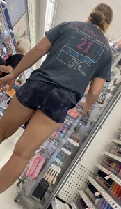 Bubble butt in tight little shorts