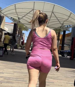 Very jiggly blonde in pink shorts (OC)