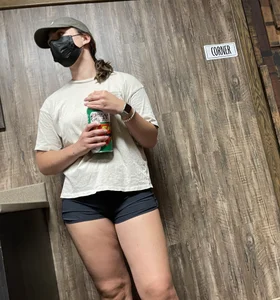Thick college slut in shorts