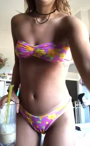 Sexy Flat-Chested Girl in a Swimsuit Selfies Gallery
