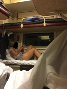 Chubby Girl in the Train Sleeping Car Creepshot