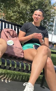 THICC thighs glisten over college girl’s legs