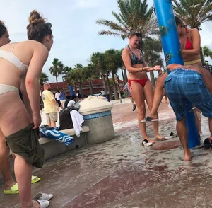 Beach shower hotties