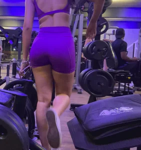 Slim thick butt in purple shorts (Pt1)
