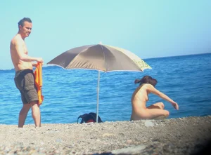 Nude beach and topless girls