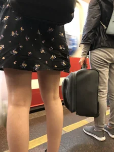 Girl in a Skirt with Hot Pale Legs Subway Creepshots