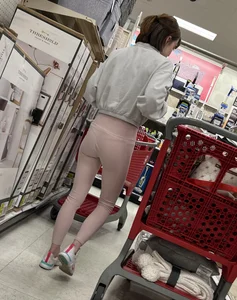 Tiny teen in pink leggings at Target - for the win