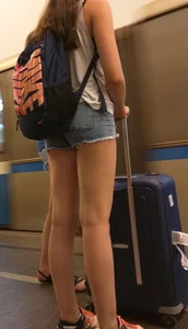Sexy Legs in Shorts Airport Creepshot