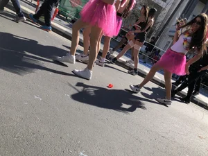 Carnival girls wearing pantyhose, spandex shorts, stockings, skirts and other outfits