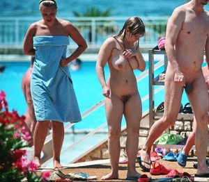 Nude beach and topless girls