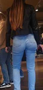 Various hot butts in tight jeans on the street and inside cafes, some teens too