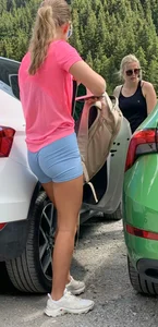 Two hiking girls with killer ass and lovely cameltoe