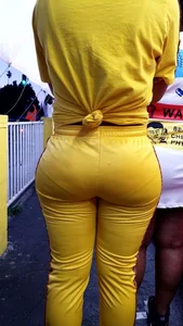 Ebony showing VPL in outfit