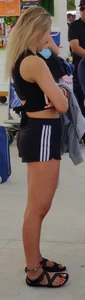 Tight blondie with nice legs and ass in Cancun