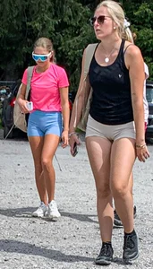 Two hiking girls with killer ass and lovely cameltoe
