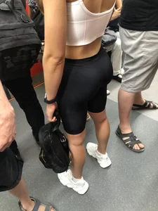 Candid Ass in Yoga Pants Closeup Creepshots Gallery in a Subway Train