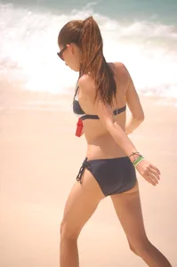 Various sexy candid girls in bikinis at the beach