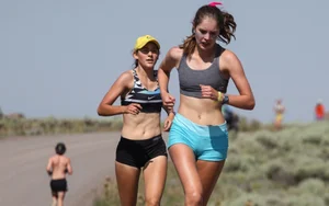 Candid track girls and runners