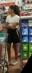 Skinny teen at the supermarket photos