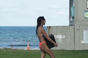 Bikini babes at Deerfield Beach in Florida