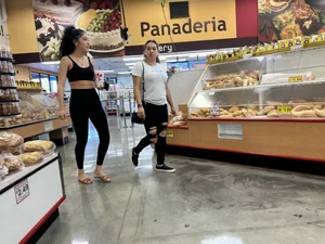 See through leggings on latina teen