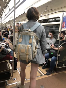 Cute Girl in Shorts and Sneakers With Hot Legs in Subway Train Creepshots Gallery