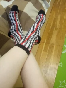 Cozy Feet in Socks Closeup Selfie