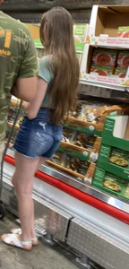 Gorgeous college girl in shorts with a great body
