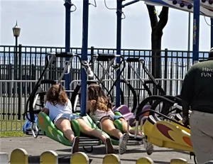 Group of Girls in Shorts Park Creepshot