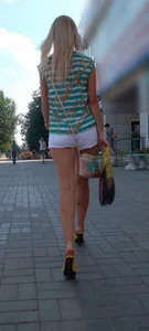 Blonde with Long Sexy Legs Street Candid