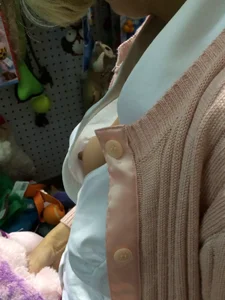 Braless wife showing her titties
