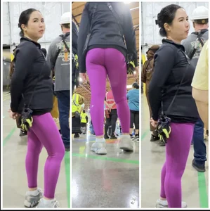 Sexy Asian Milf in Purple Leggings