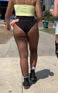 Festival Teens 2: Fit blonde in fishnets, juicy ass with purple pigtails, sexy light skin in sheer pants and black thong