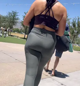 Jiggling in green on her way to yoga class (OC)
