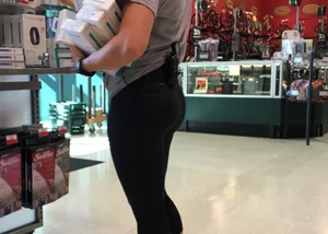 Dick's sexy employees in leggings with nice asses