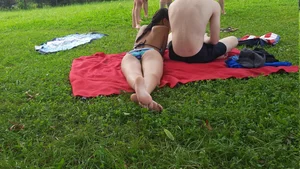 Awesome booty and legs on the grass park creepshots