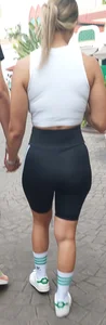 Theme Park Babes in spandex and denim shorts