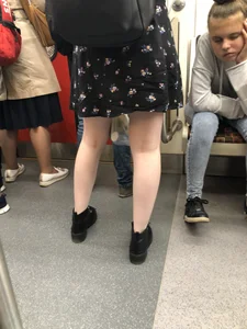 Girl in a Skirt with Hot Pale Legs Subway Creepshots