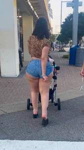 Big Latina momma in Jean shorts!