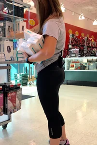 Dick's sexy employees in leggings with nice asses