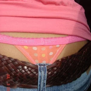 Bunch of girls with their thongs hanging out